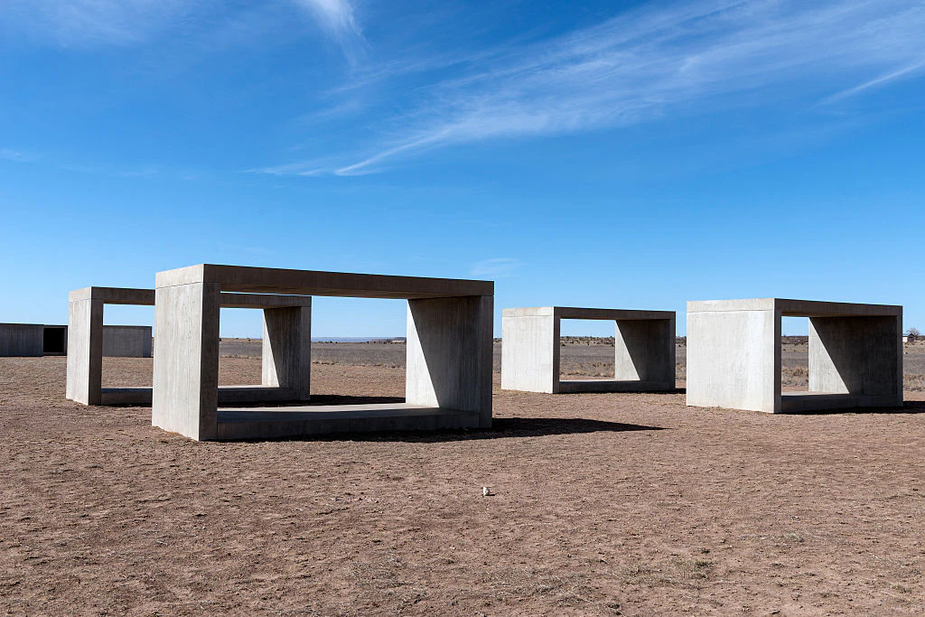Untitled box-like art, sometimes called Judd cubes, by Minimalist artist Donald Judd, though he dete