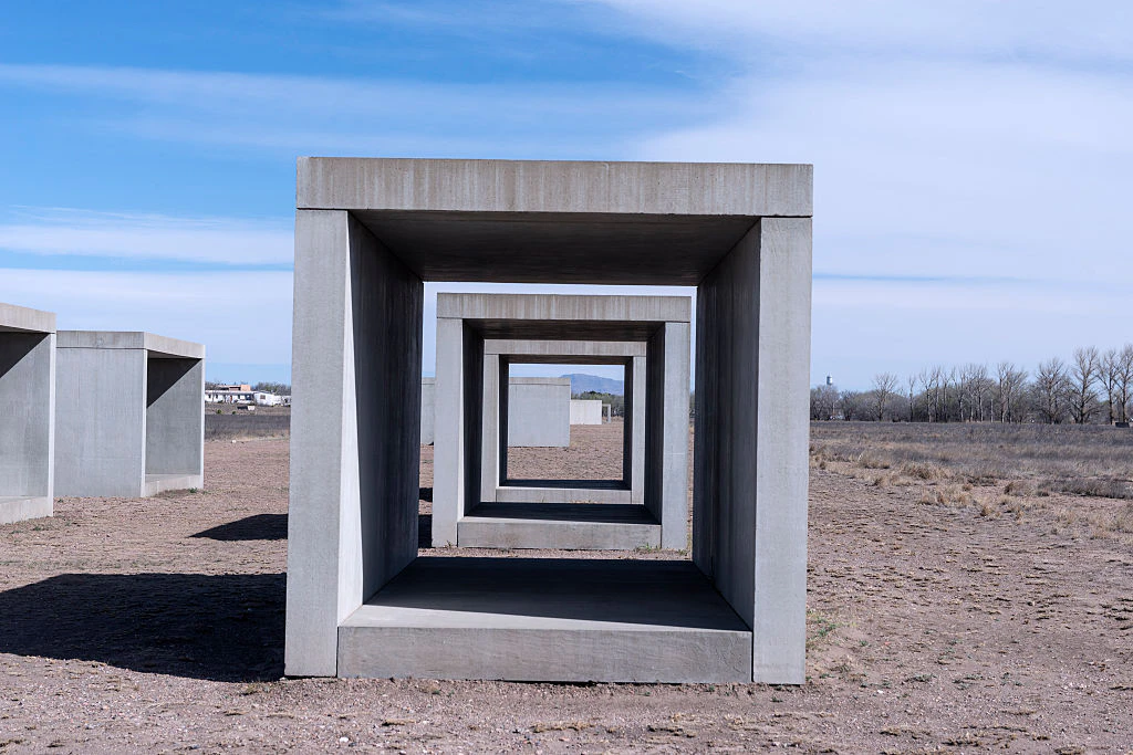 Untitled box-like art, sometimes called Judd cubes, by Minimalist artist Donald Judd, though he dete