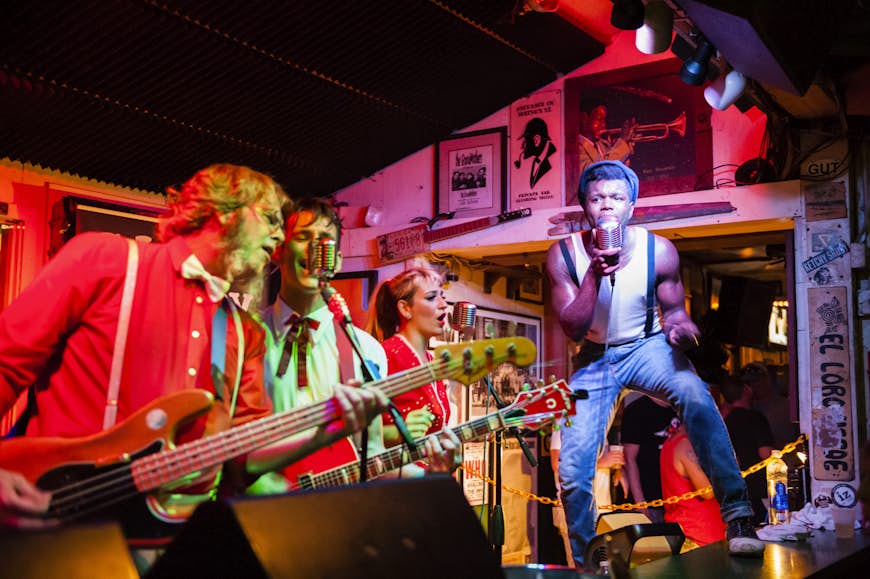 Band performing at the Green Parrot bar, Key West, Florida
