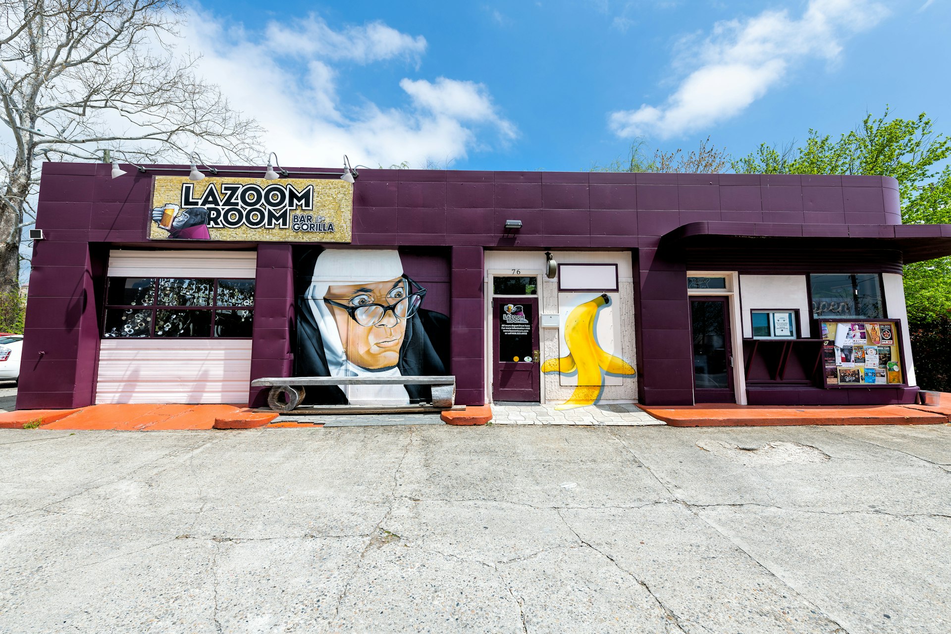 LaZoom room bar gorilla restaurant serving local beer, food with comedy tour in Asheville