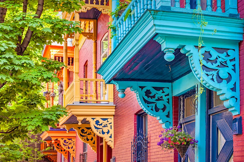 Colorful townhouse in Montreal, Canada
