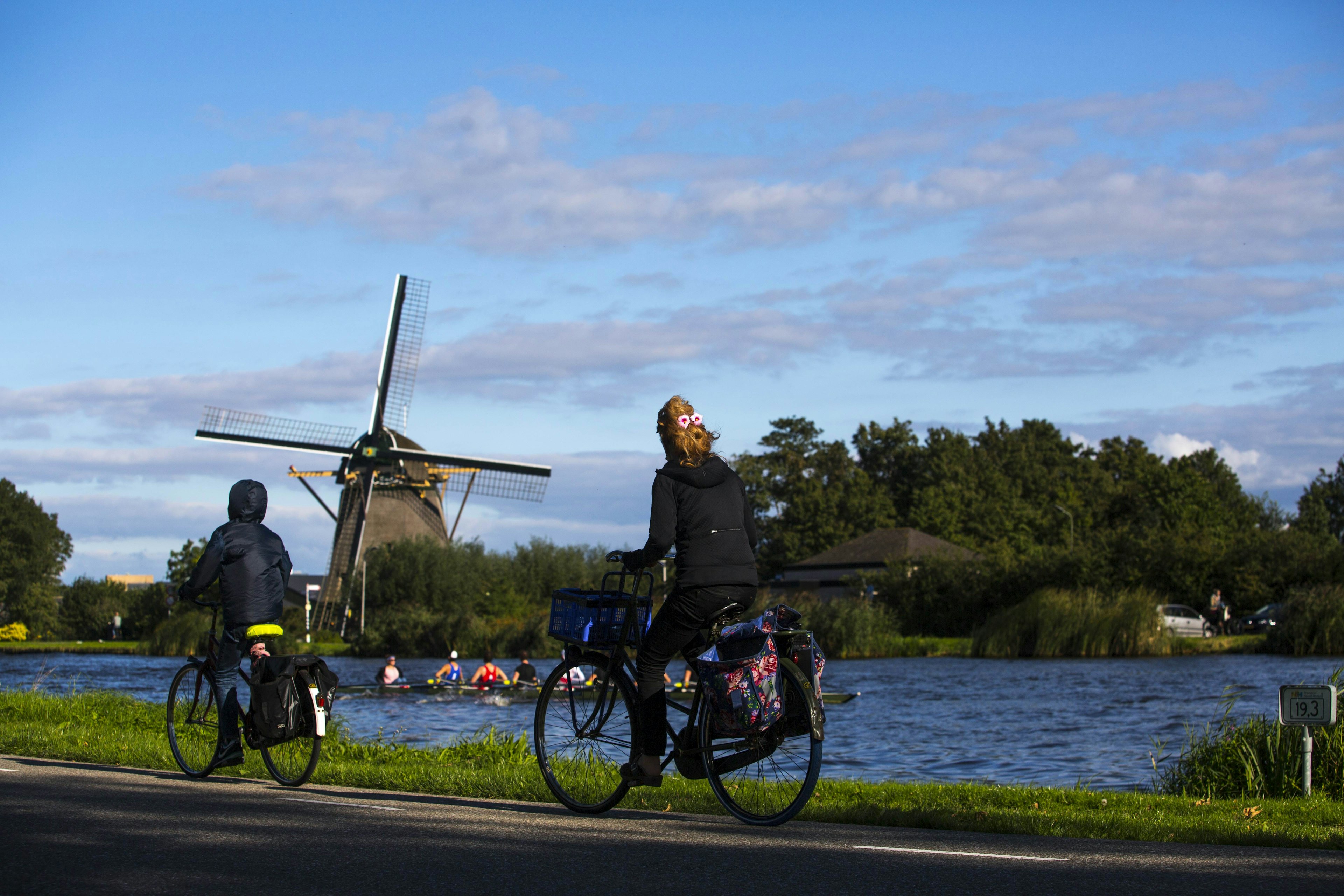 Cycling along the Amstel River