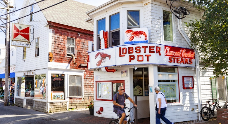 Provincetown, Cape Cod, Massachusetts, USA - October 10, 2018:  The Lobster Pot restaurant in Provincetown on Cape Cod.
