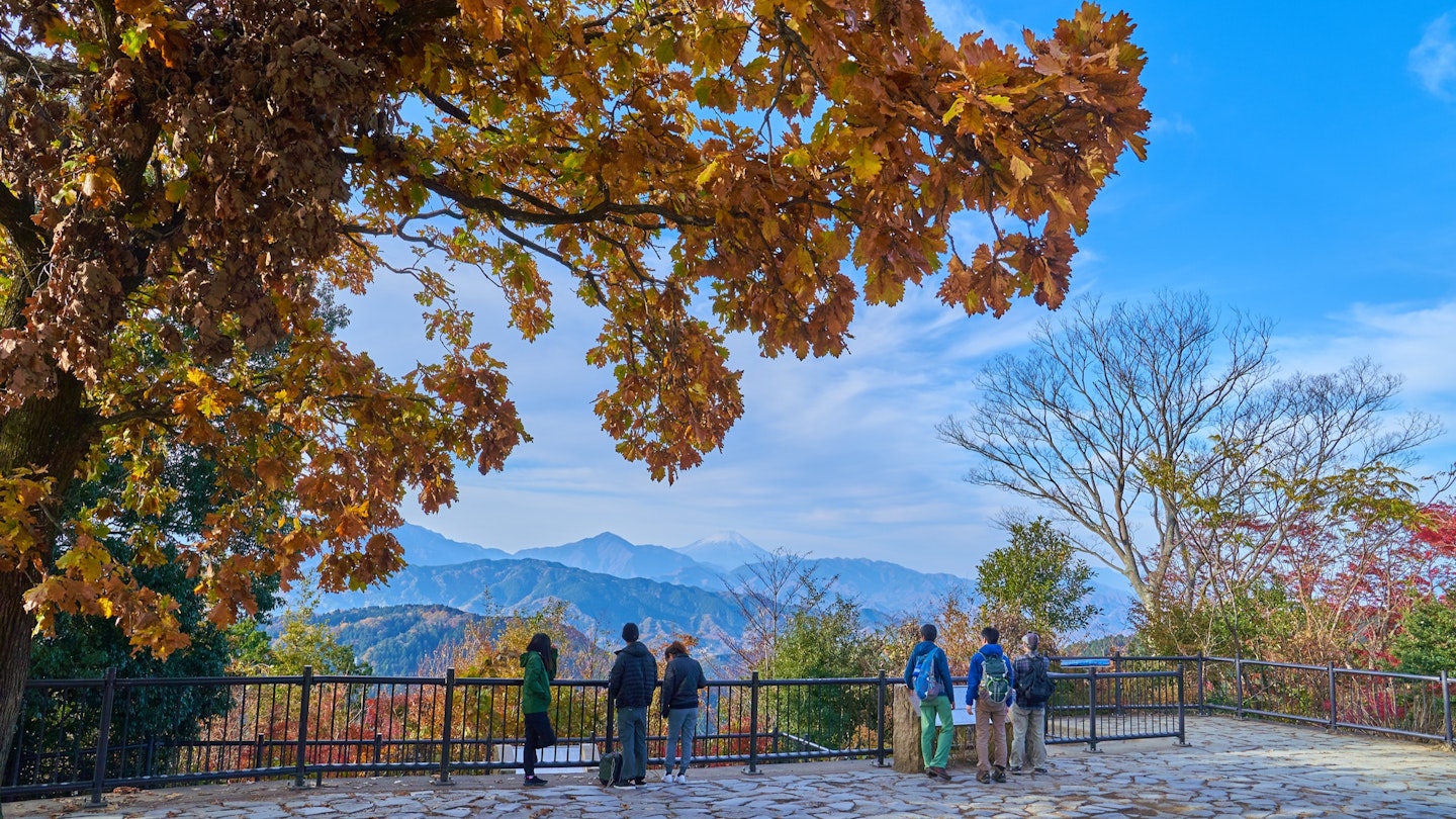 On a clear day you can see Mt.Fuji from the summit of Mt. Takao on the outskirts of Tokyo
