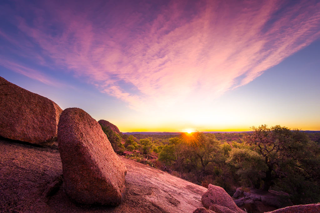 Sunrise Over Enchanted Rock State Park, TX