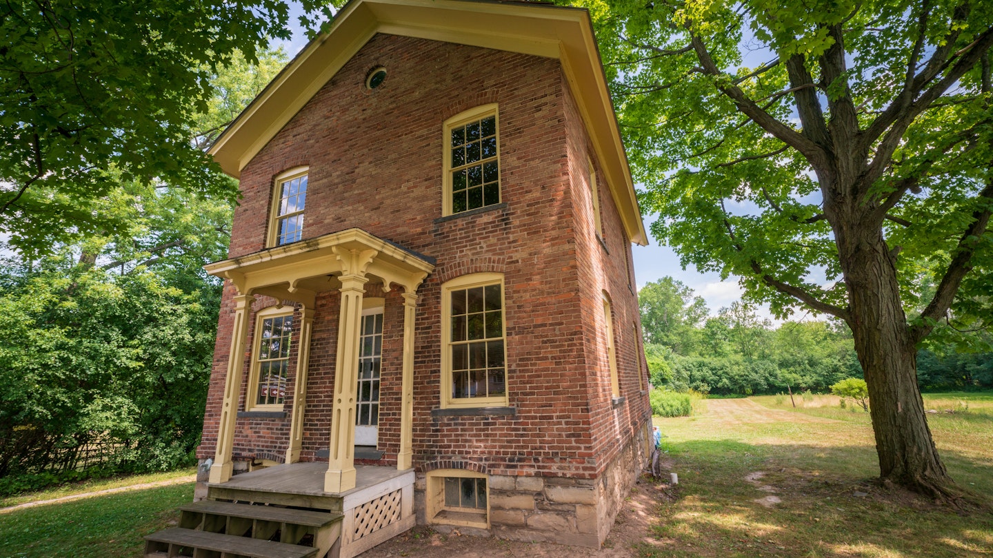 Small brick home at Harriett Tubman National Historical Park.