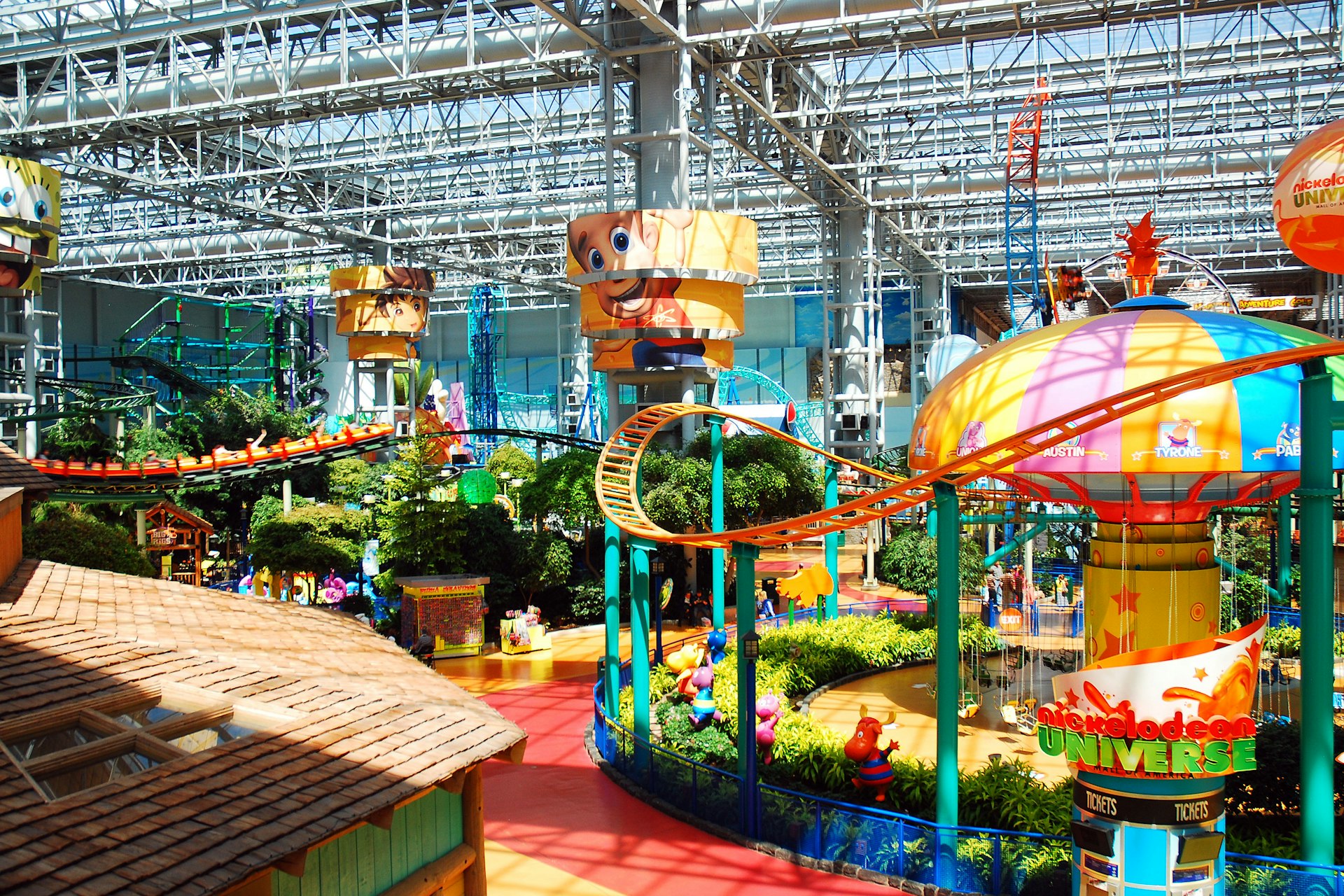 The colorful amusement park inside the Mall of America in Minneapolis, Minnesota