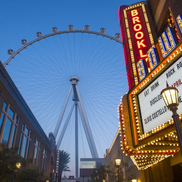 LAS VEGAS - MARCH 15 : The Linq, a dining and shopping district and High Roller at the center of the Las Vegas Strip on March 15 2014 , The High Roller is the world's largest observation wheel