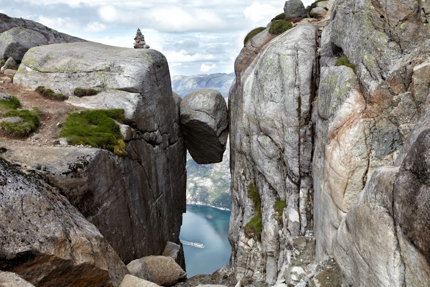 Majestic hanging stone, Kjerag, Norway