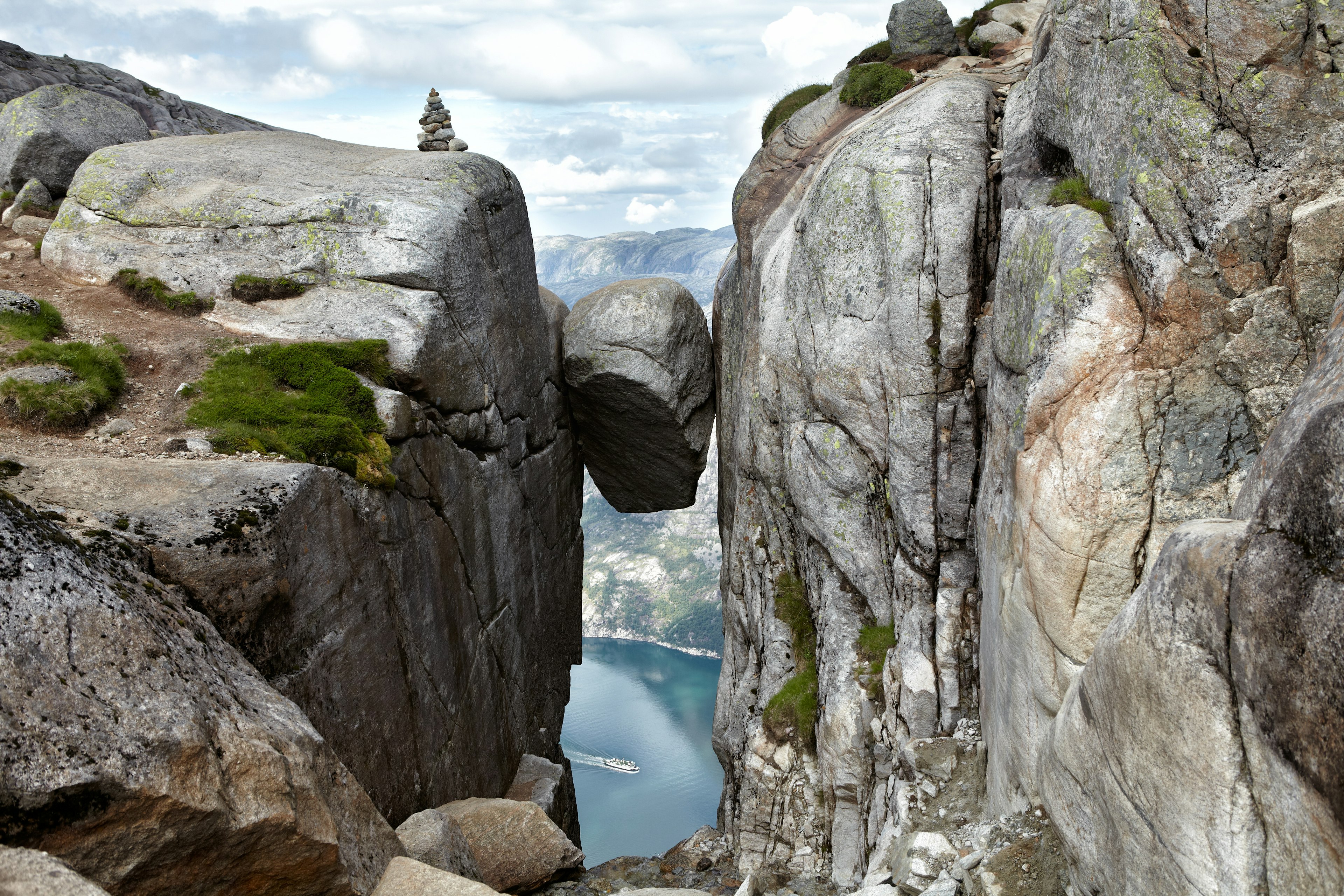 Majestic hanging stone, Kjerag, Norway