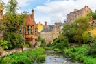 Dean Village along the river Leith in Edinburgh, Scotland