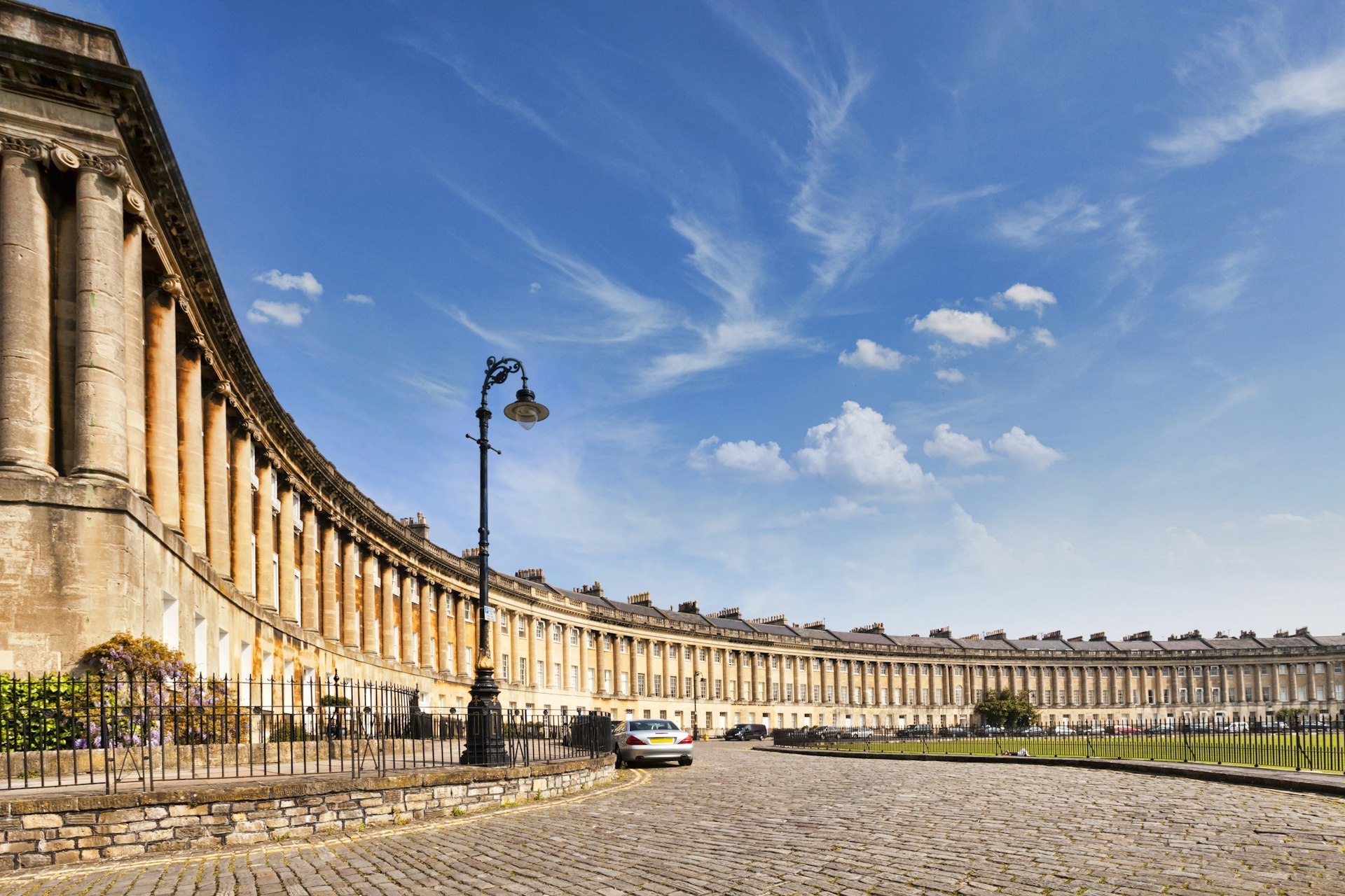 a wide shot of the Royal Crescent