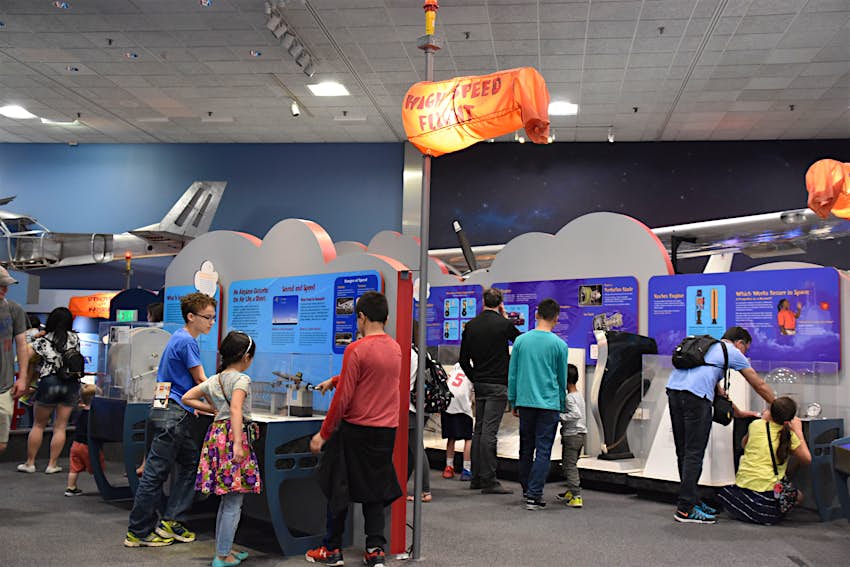 shutterstockRF_627414224.jpg People looking at exhibits at the Smithsonian National Air and Space Museum in Washington, DC,