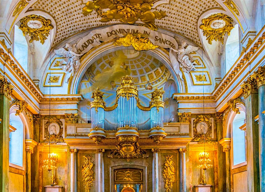 The Royal Chapel, Stockholm The ornate gilded interior of Slottskyrkan - the royal chapel in Stockholm, Sweden