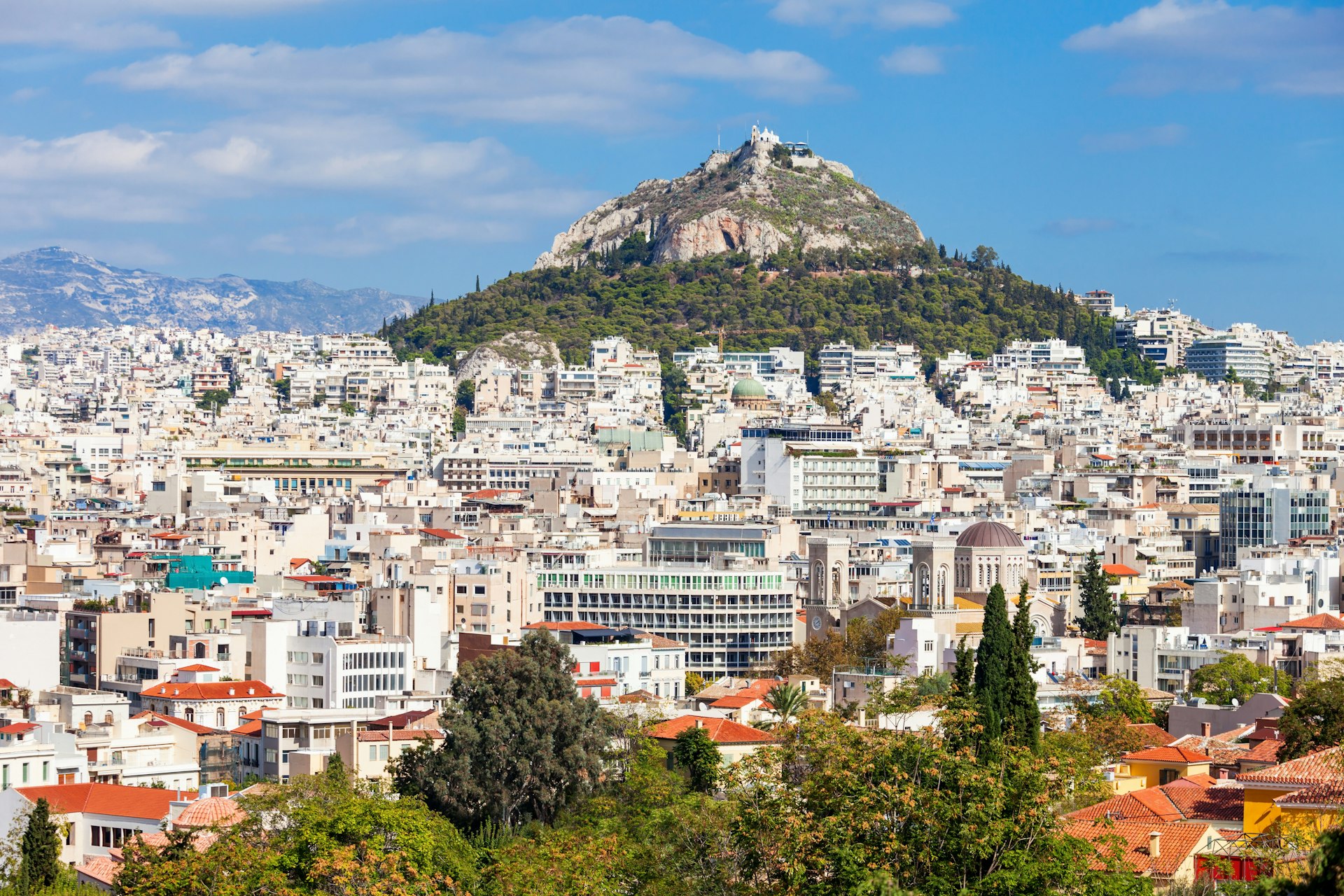Athens skyline view