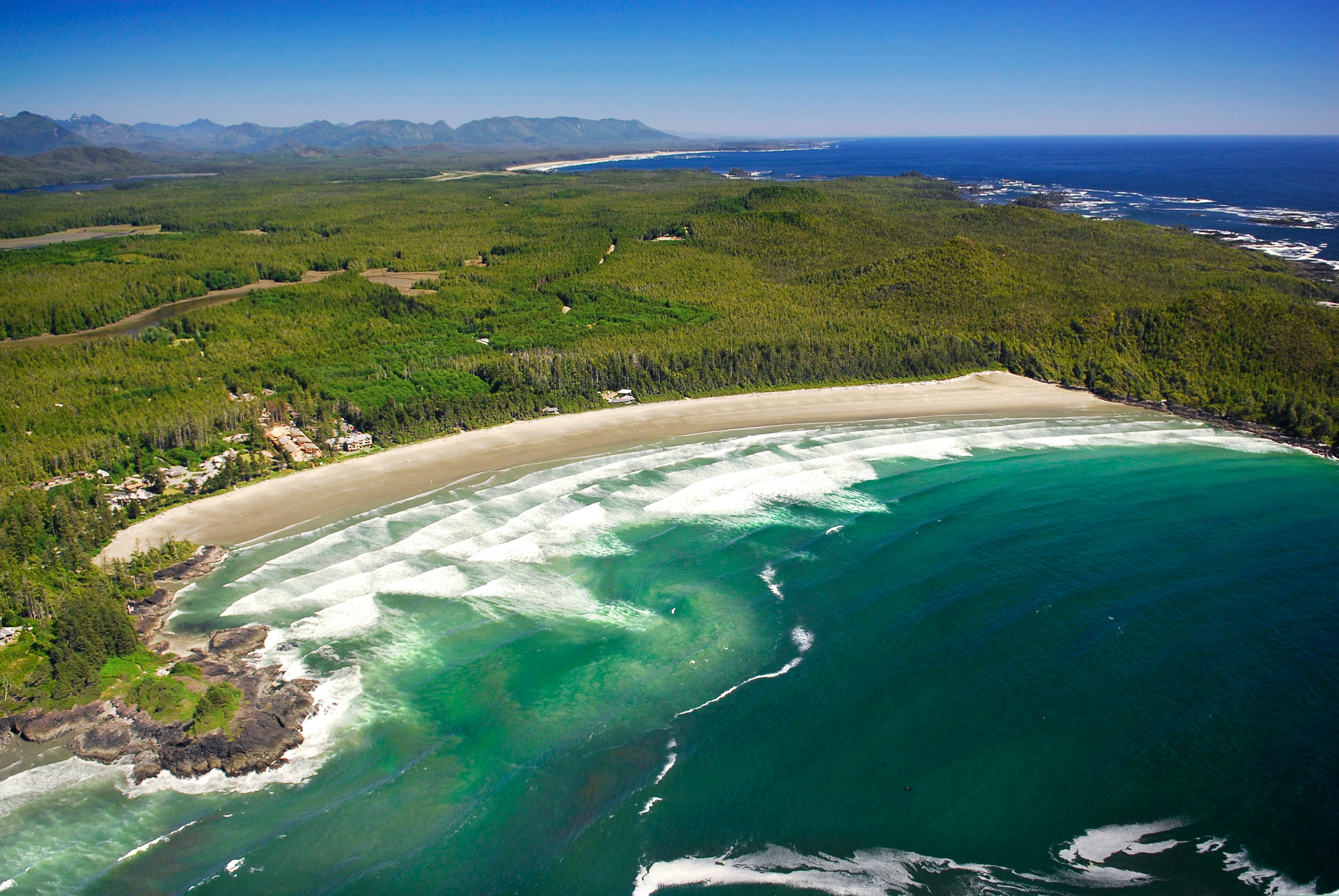 Aerial shot of Cox Bay