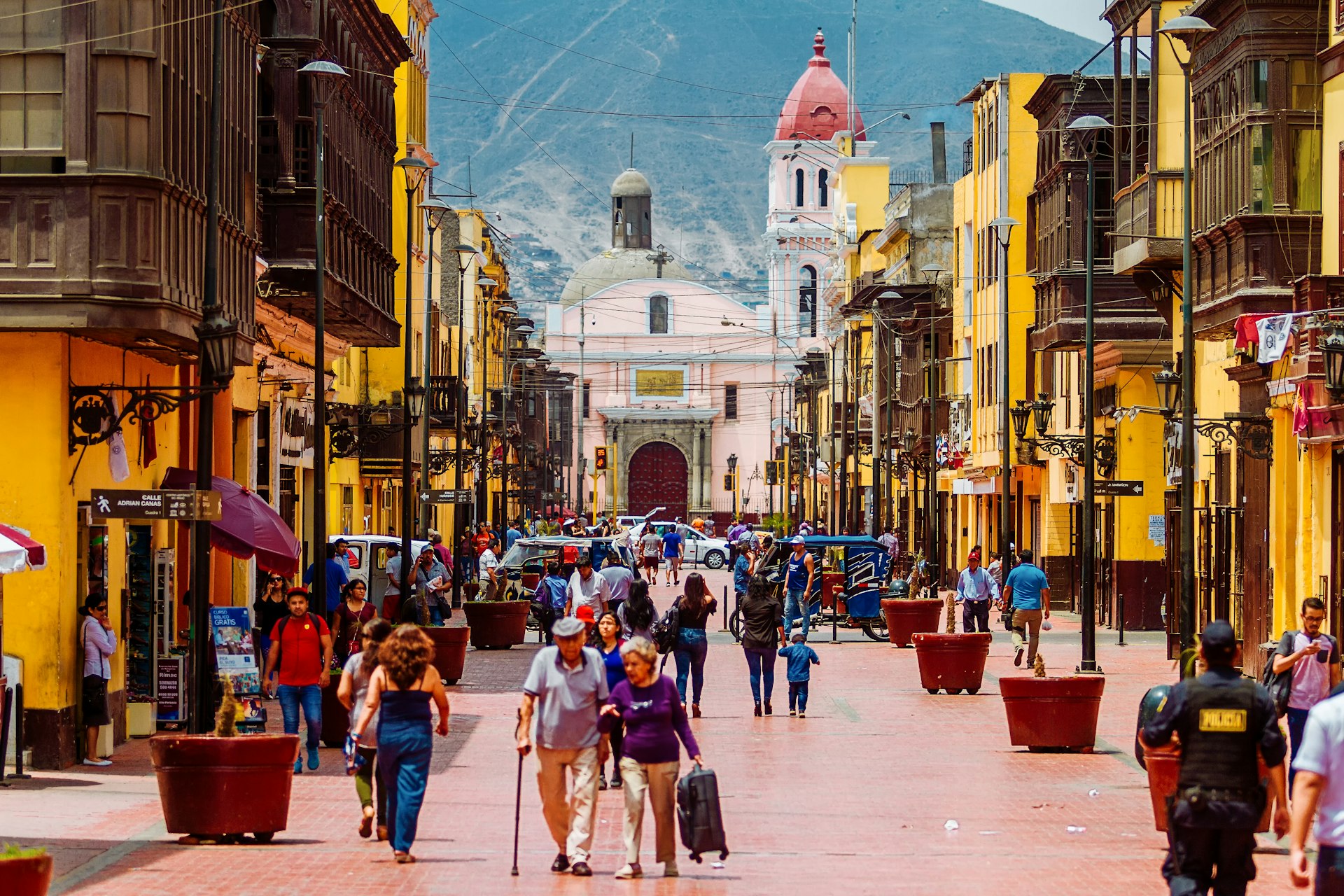 A street scene in Lima's Rimac neighborhood, Peru