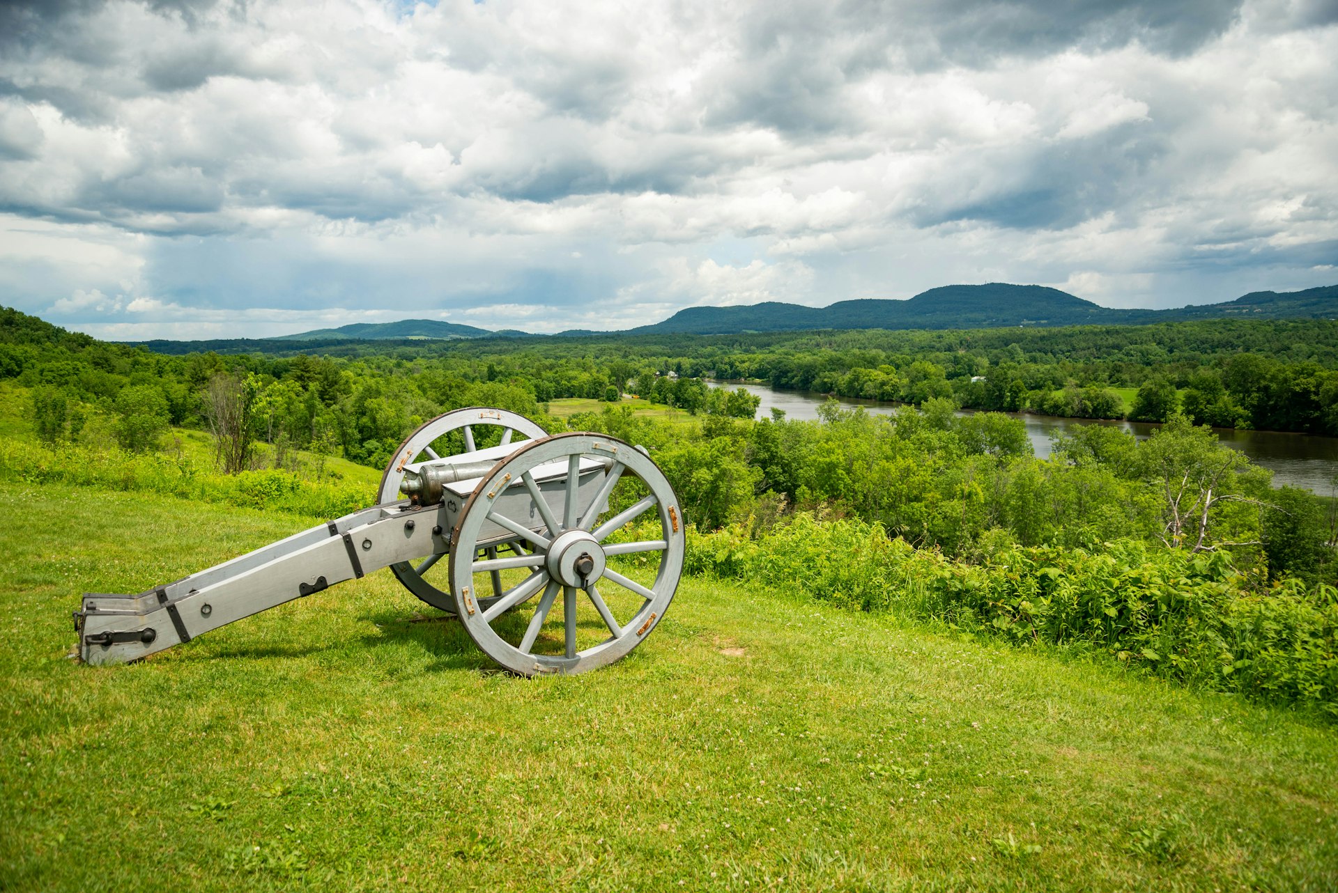 An old war cannon remains at Saratoga National Historical Park, Stillwater, New York