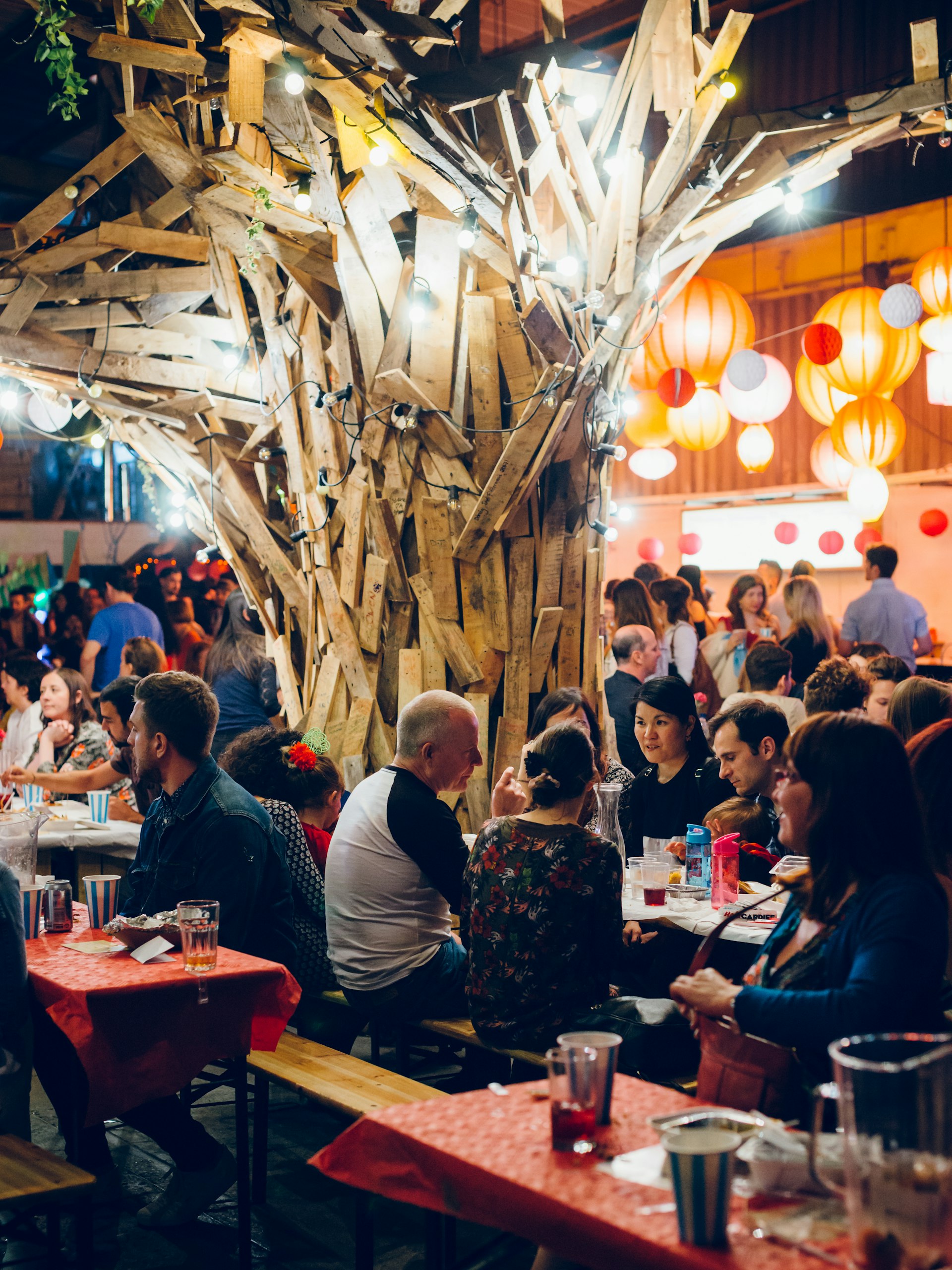 Pub in Cardiff, Wales, filled with people at tables drinking and socializing