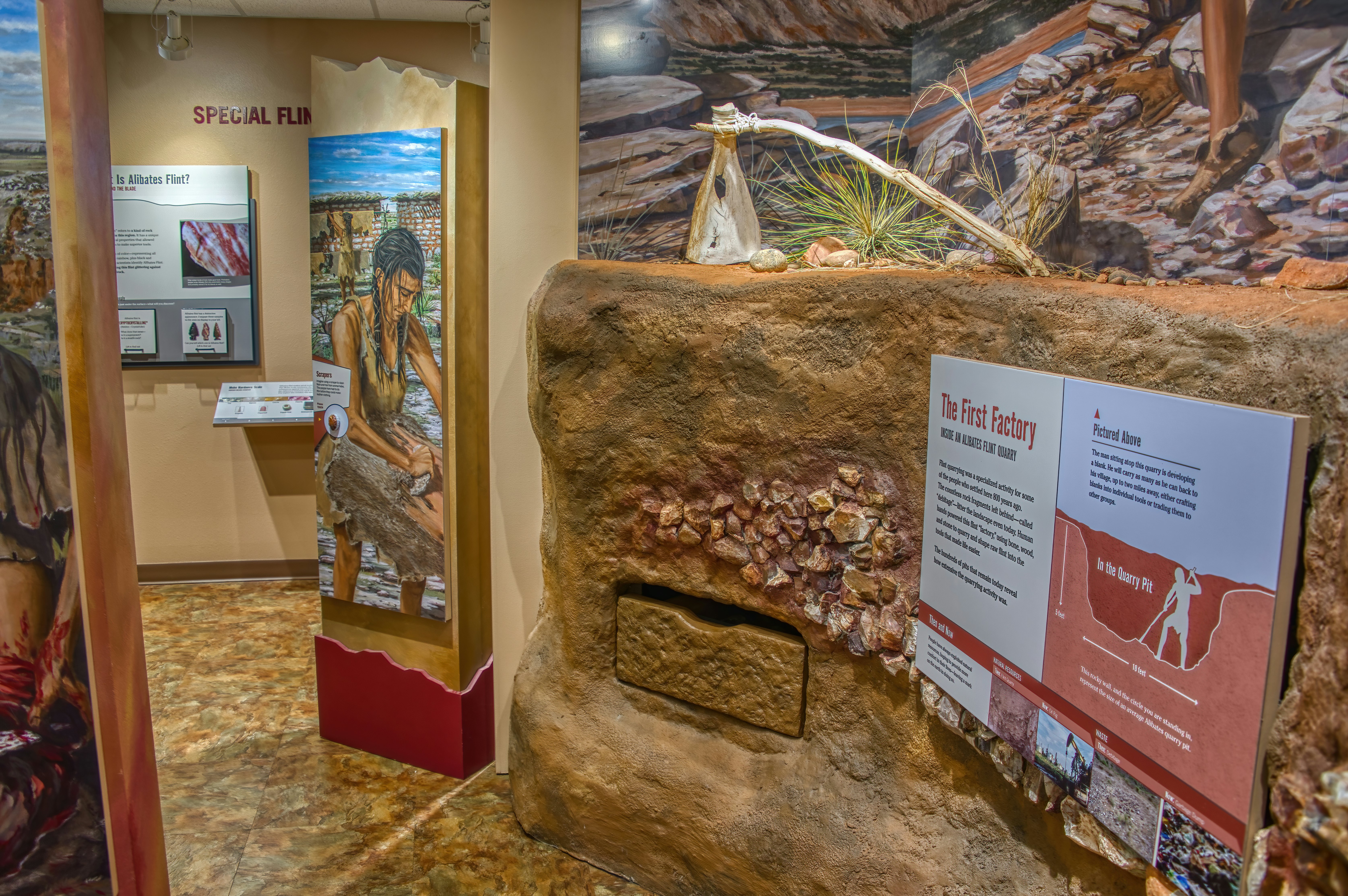 Displays at Alibates Flint Quarry National Monument.