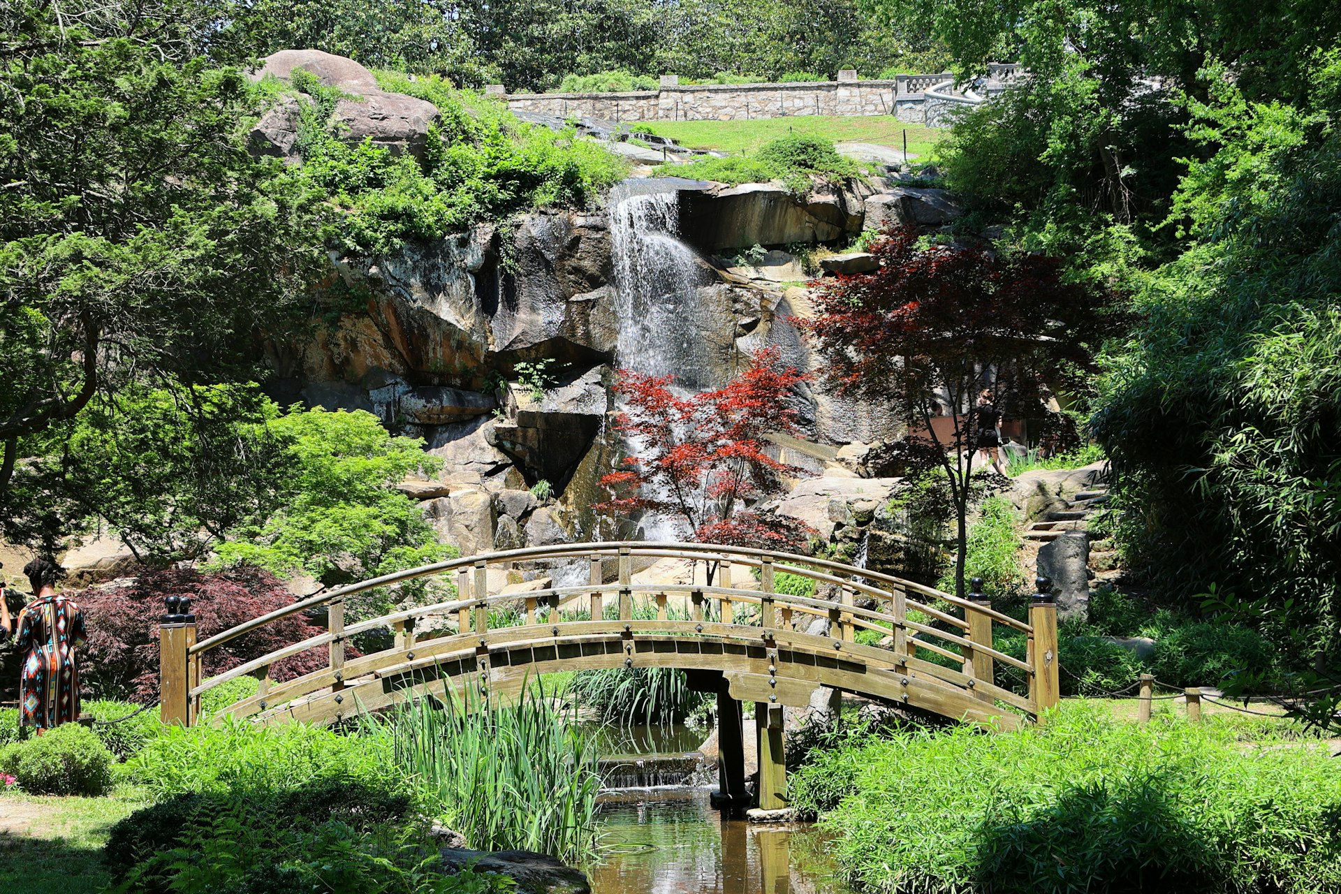 The waterfall and footbridge in the Japanese Gardens at Maymont Park is the most photographed and scenic spot on the beautiful estate