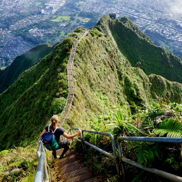 Stairway to Heaven, Haiku Stairs, Hawaii, Oahu, USA; Shutterstock ID 1082372951; your: Alex Howard; gl: 65050; netsuite: online editorial; full: O'ahu's infamous "Stairway to Heaven" to be torn down