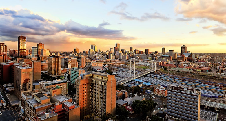 Cityscape view of residential area, Johannesburg.
