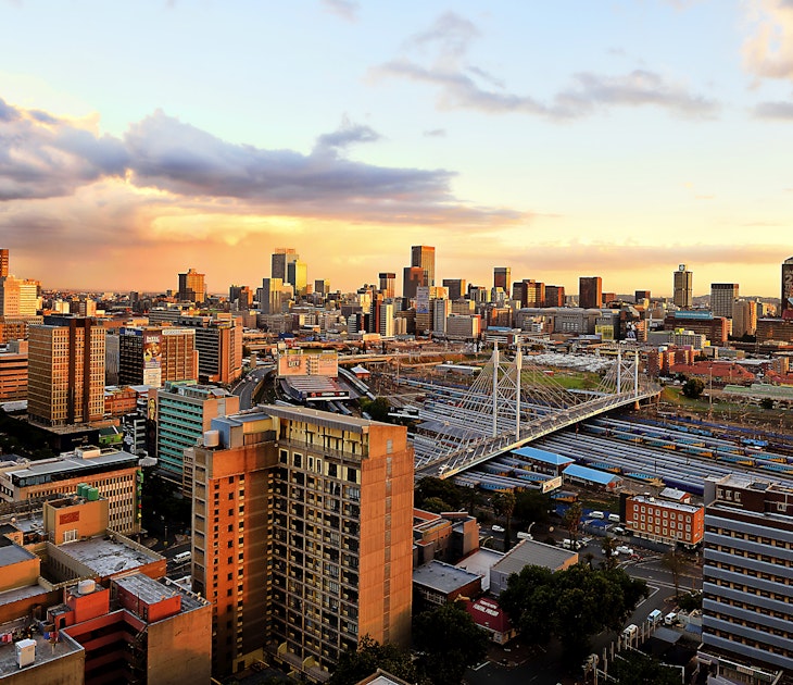 Cityscape view of residential area, Johannesburg.