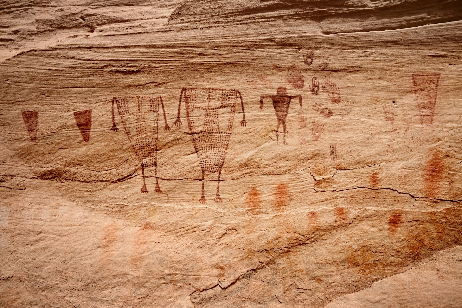 Ancient Pictographs in Sheiks Canyon, Grand Gulch, UT