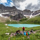 Cracker Lake Glacier National Park Montana.