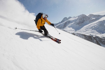 Downhill skier Schnalstal South Tyrol, Italy