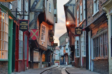 Narrow laneway of 'The Shambles', which is a centre piece of historic York.