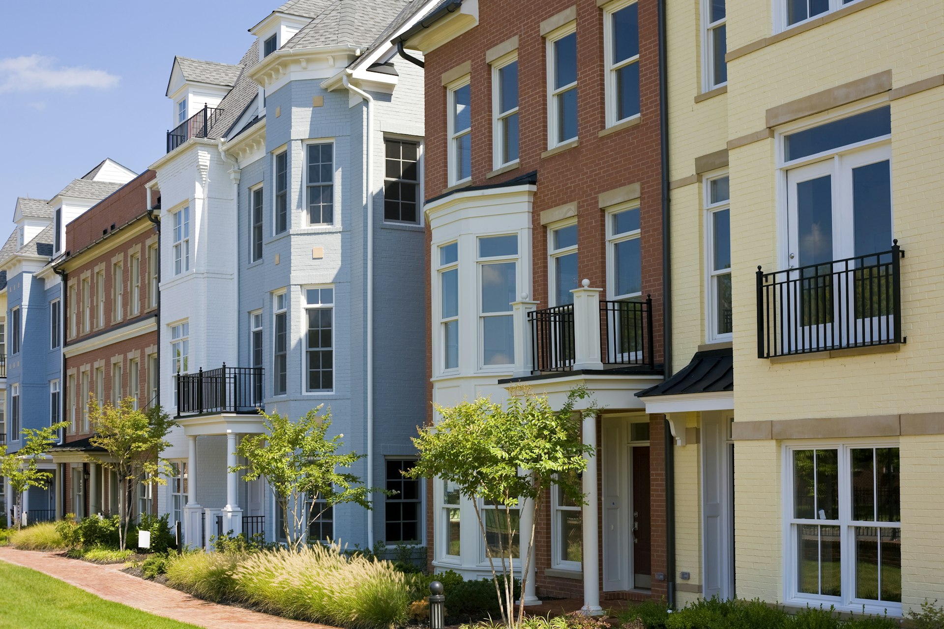 Colorful townhouses in Richmond, Virginia