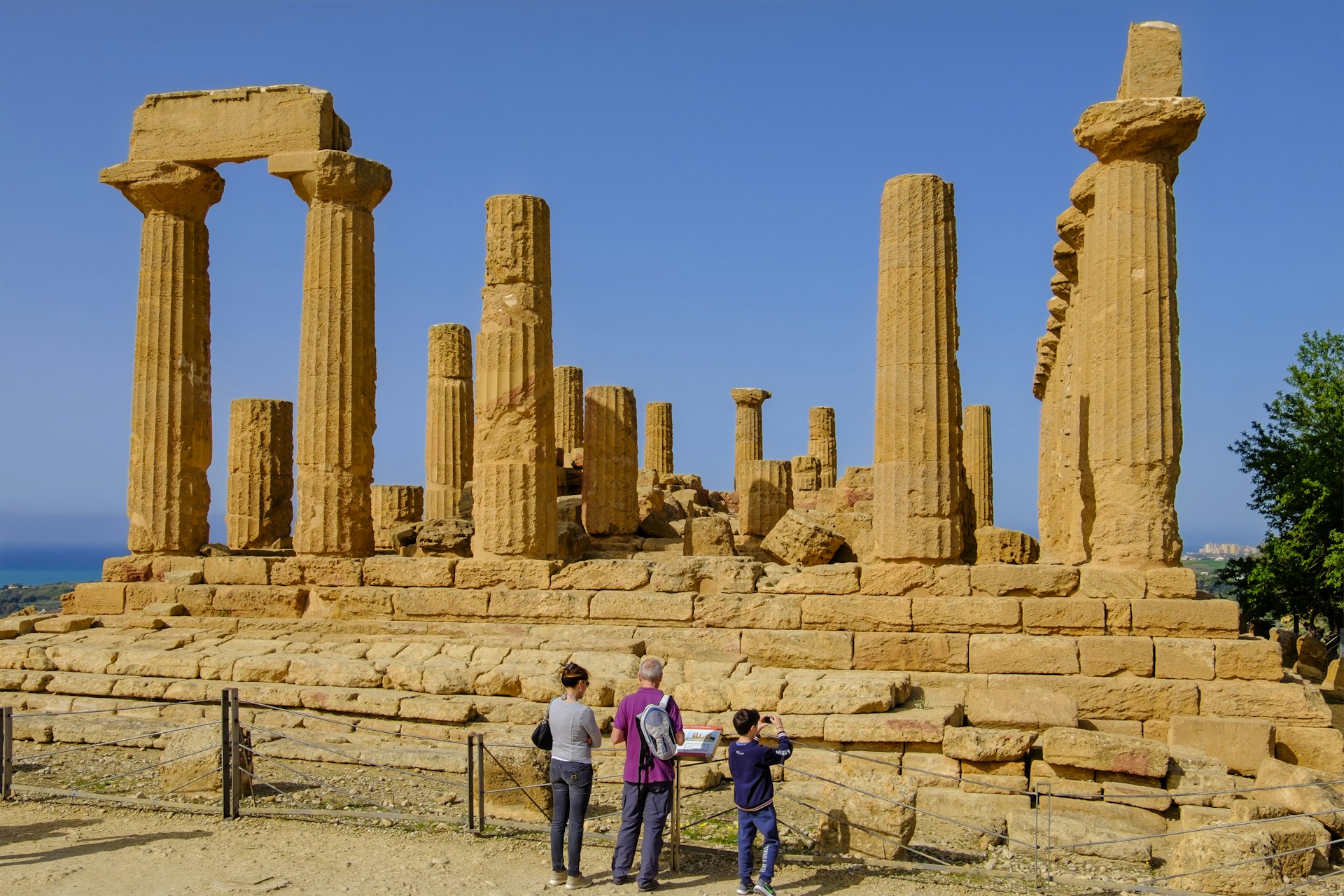 Sightseers at the Valley of Temples, Sicily