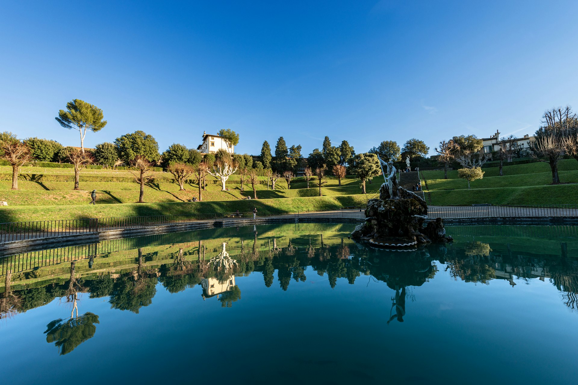 The Neptune Fountain in Boboli Gardens in Florence