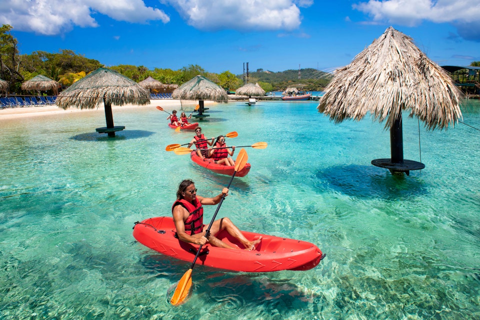 Kayaking in the Caribbean Sea.