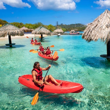Kayaking in the Caribbean Sea.