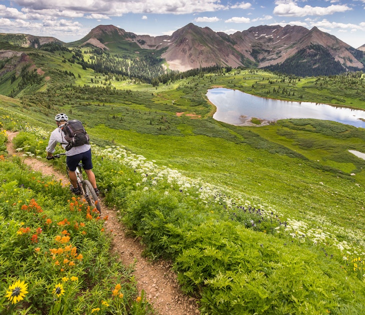 Man mountain biking Colorado.