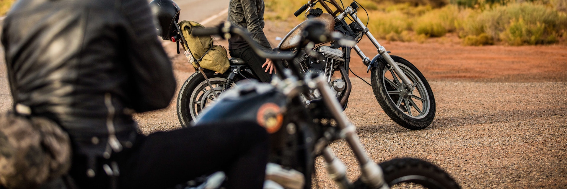 Motorcycing through Monument Valley, Utah.
