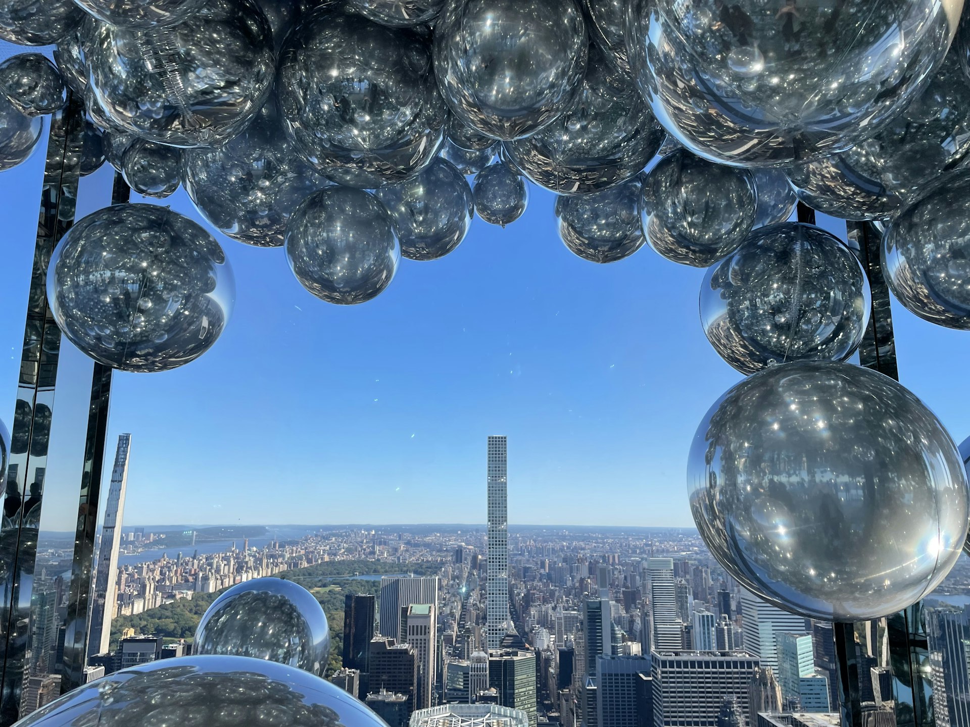 One of the many experiences at SUMMIT One Vanderbilt: a room full of inflatable silver balloons