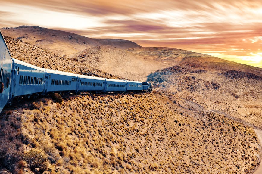 Tåg i Santa Province, Argentina