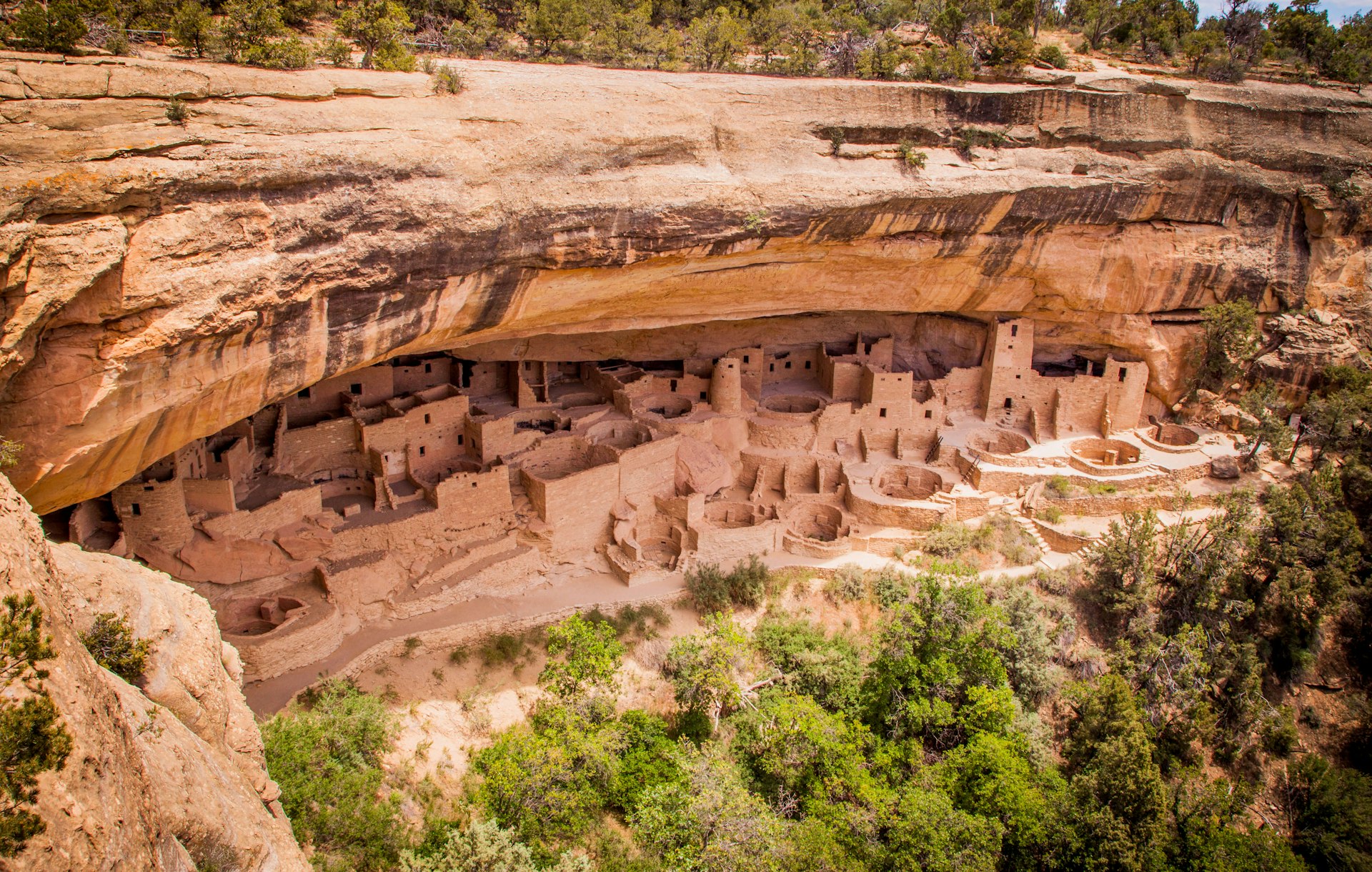 The cliffside dwellings at Mesa Verde National Park in Colorado