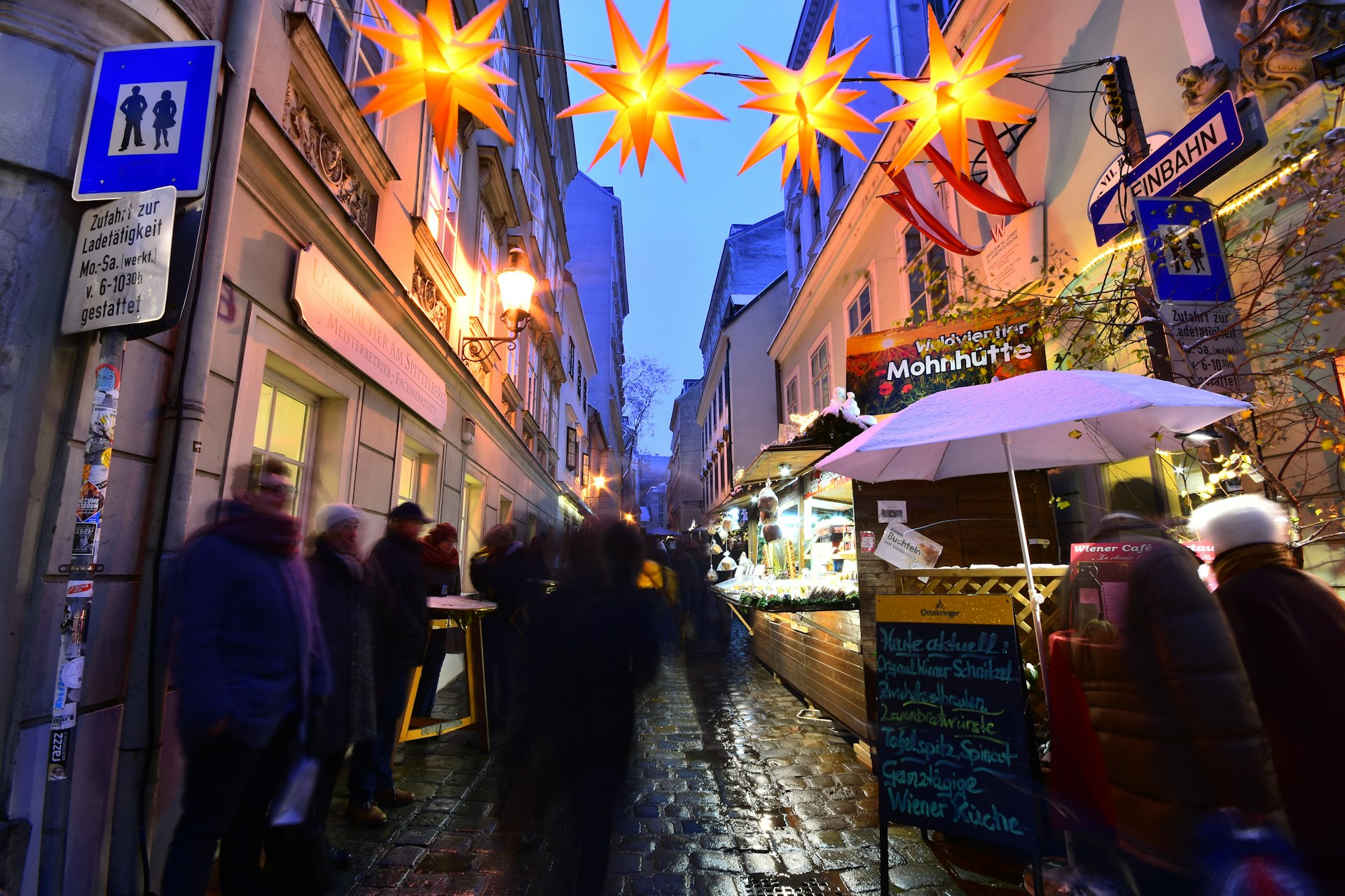 People in a Christmas market in Austria