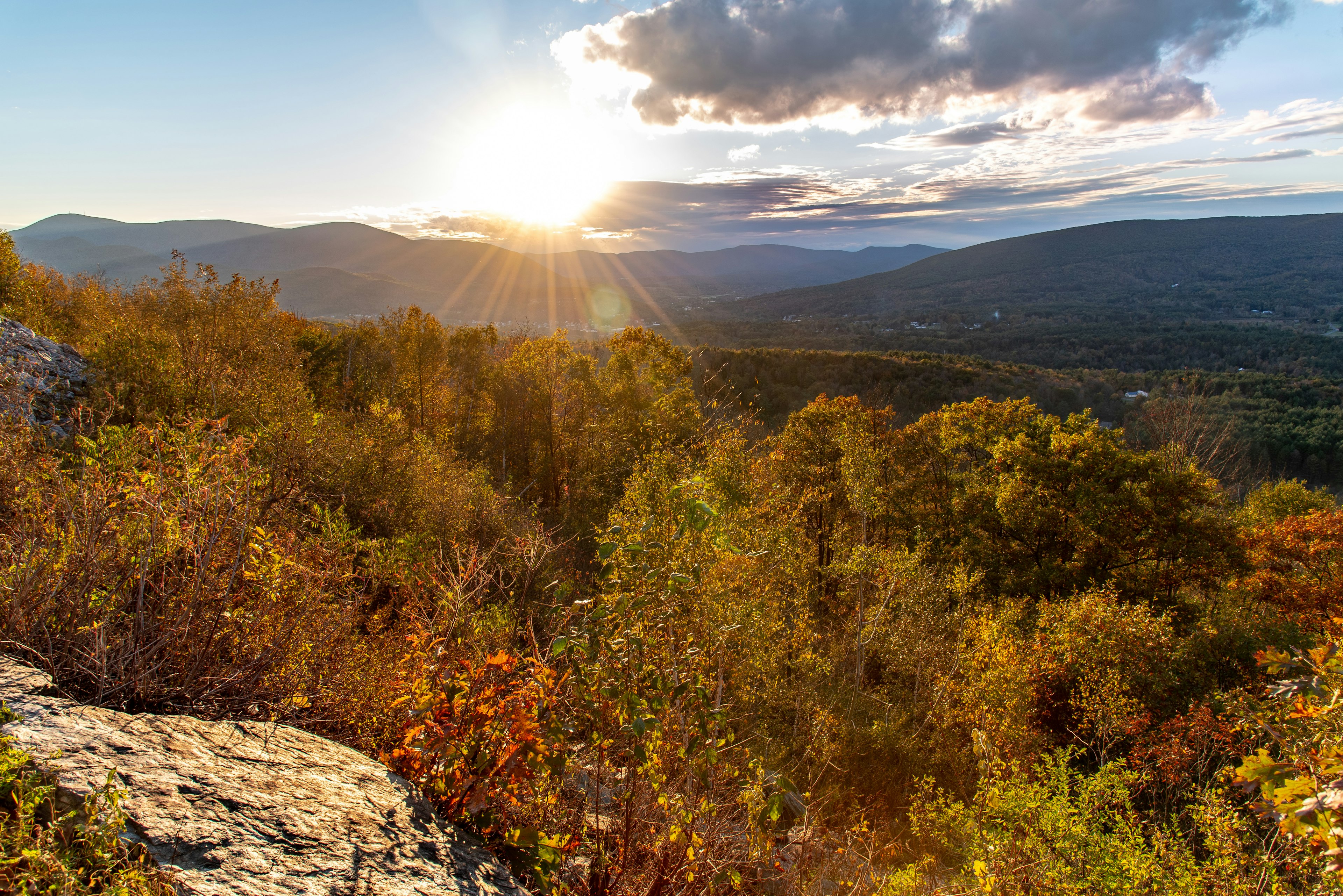 Sunset in the Berkshires along the Mohawk Trail close to Williamstown.