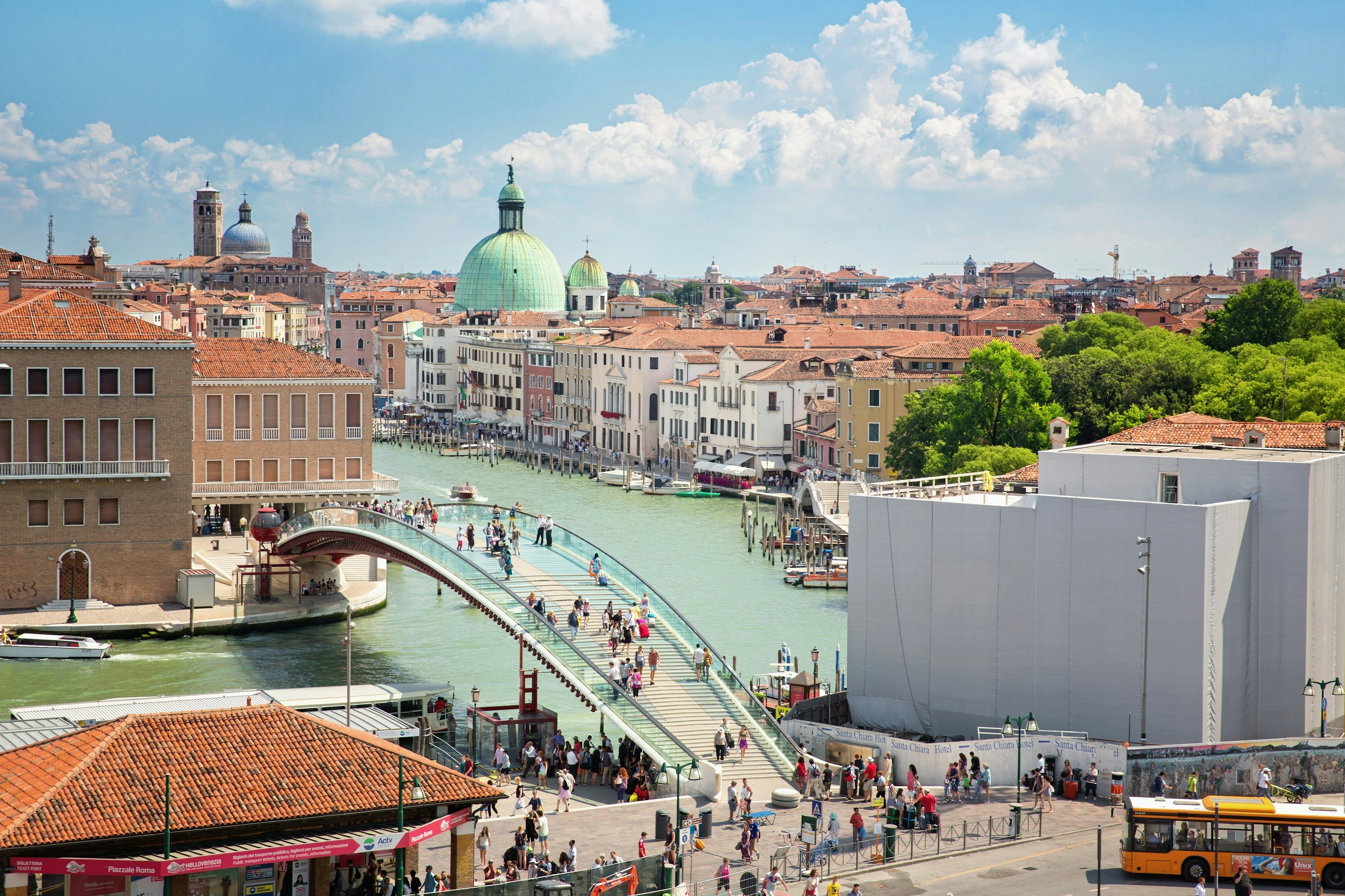 View of the entrance to the city of Venice, Piazzale Roma