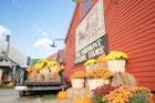 WESTON, VERMONT, USA - OCTOBER 10; the historic Vermont Country Store with produce display outside on October 10,2014 in Weston, USA .The tourist destination store retails range of traditional goods