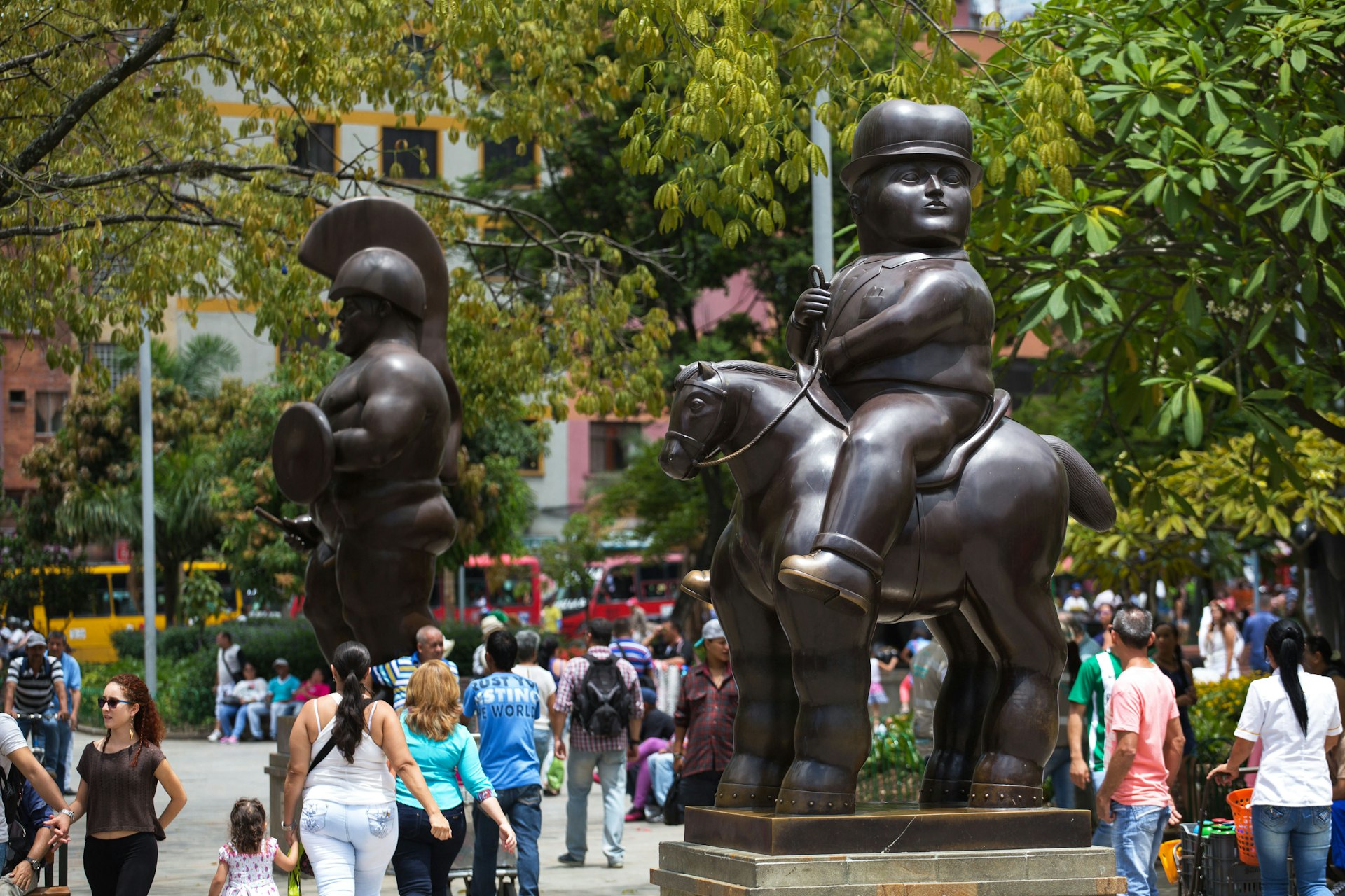 Sculptures in Botero Plaza, Medellín