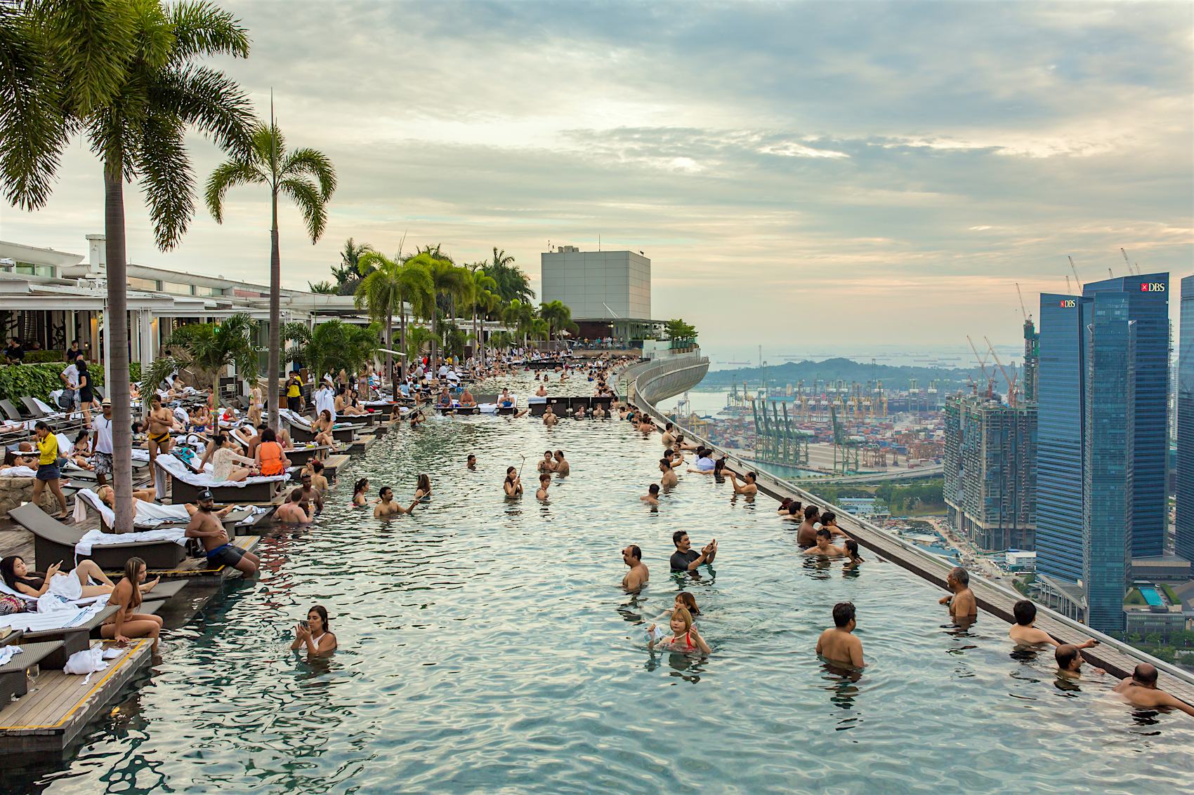 Infinity pool at Marina Bay Sands hotel in Singapore