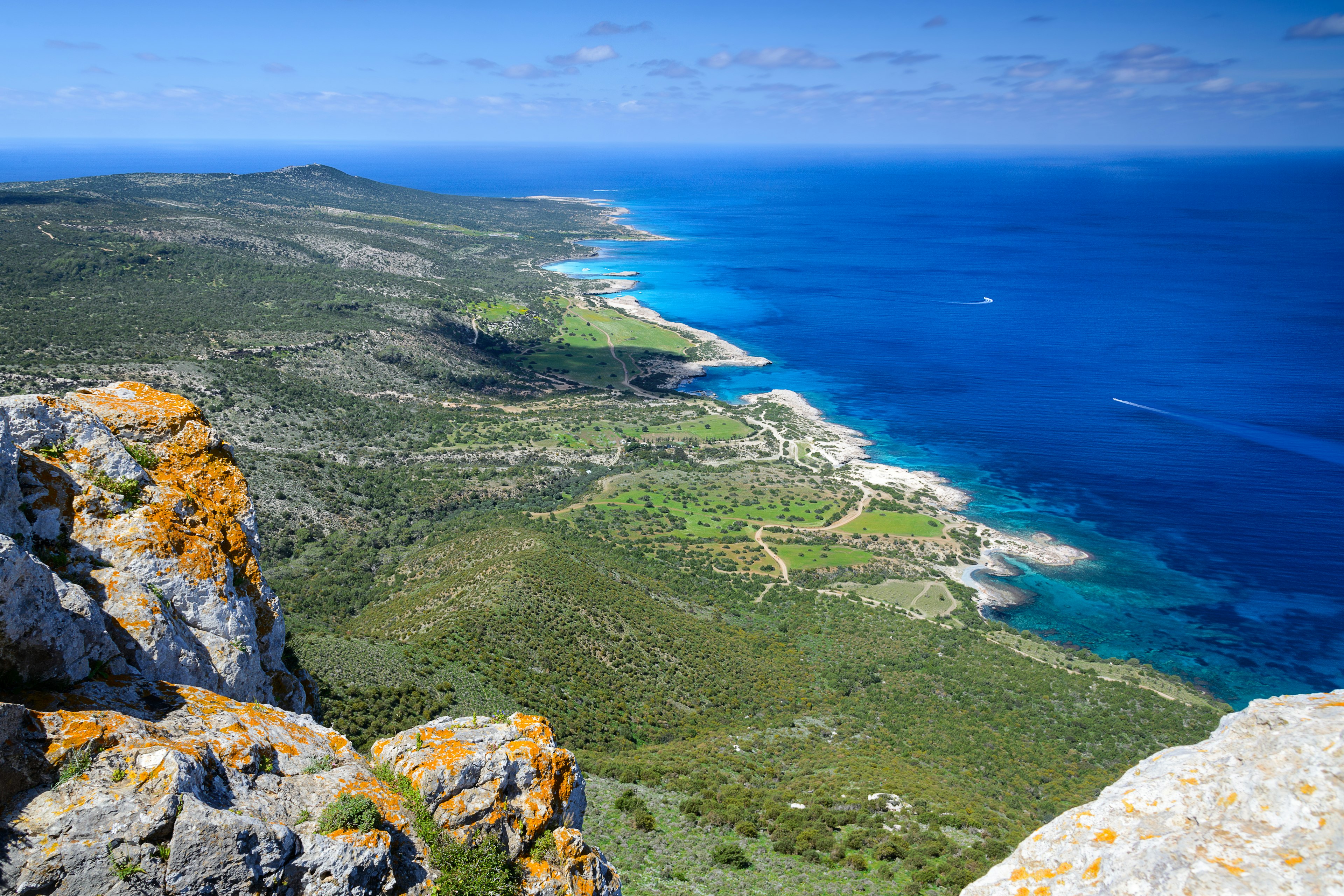 View of the sea and coastline of the Akamas Peninsula