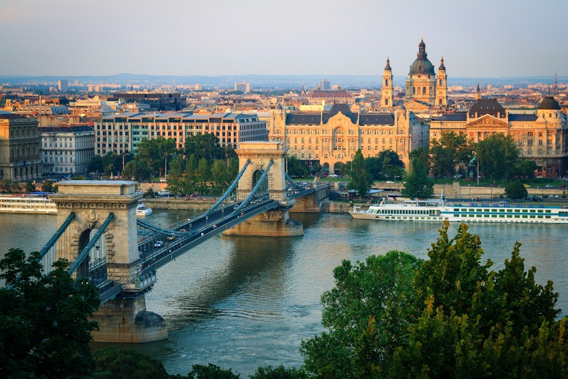 Sunset cityscape of Budapest, Hungary.